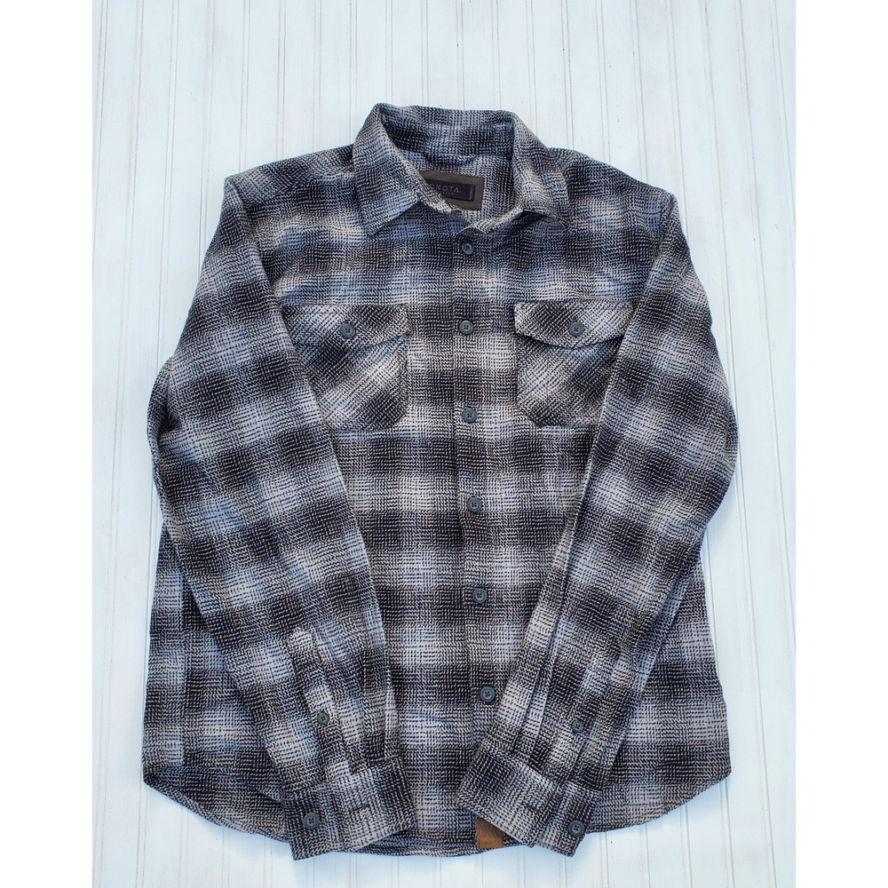 Dakota Grizzly Men's Long Sleeve Heavy Flannel Shirt Gray Black‎ Size Large